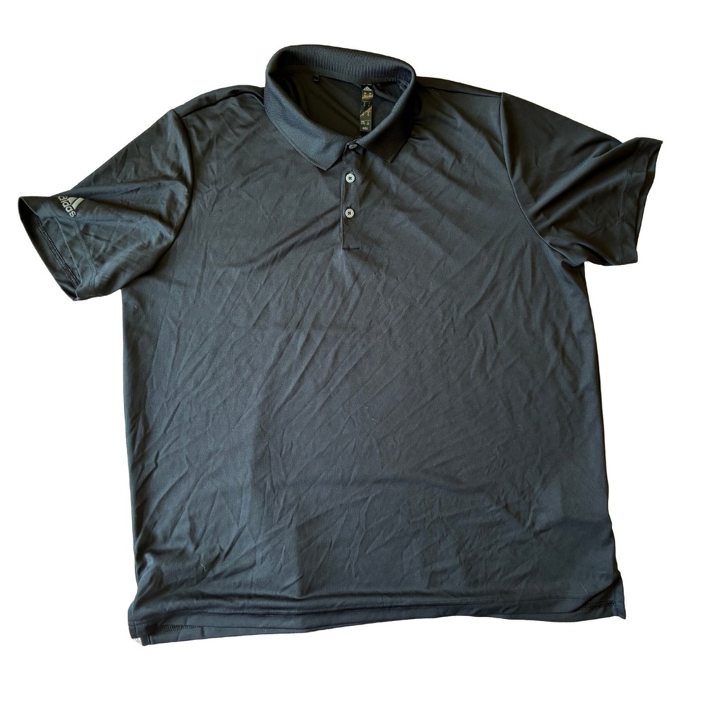 Adidas Black Polo Shirt Classic Knit Casual